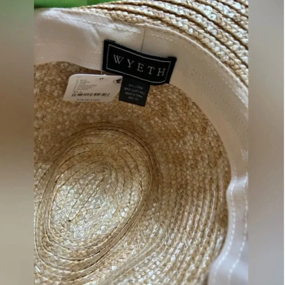 Free People NWT Straw Wide Brim lime green women’s hat